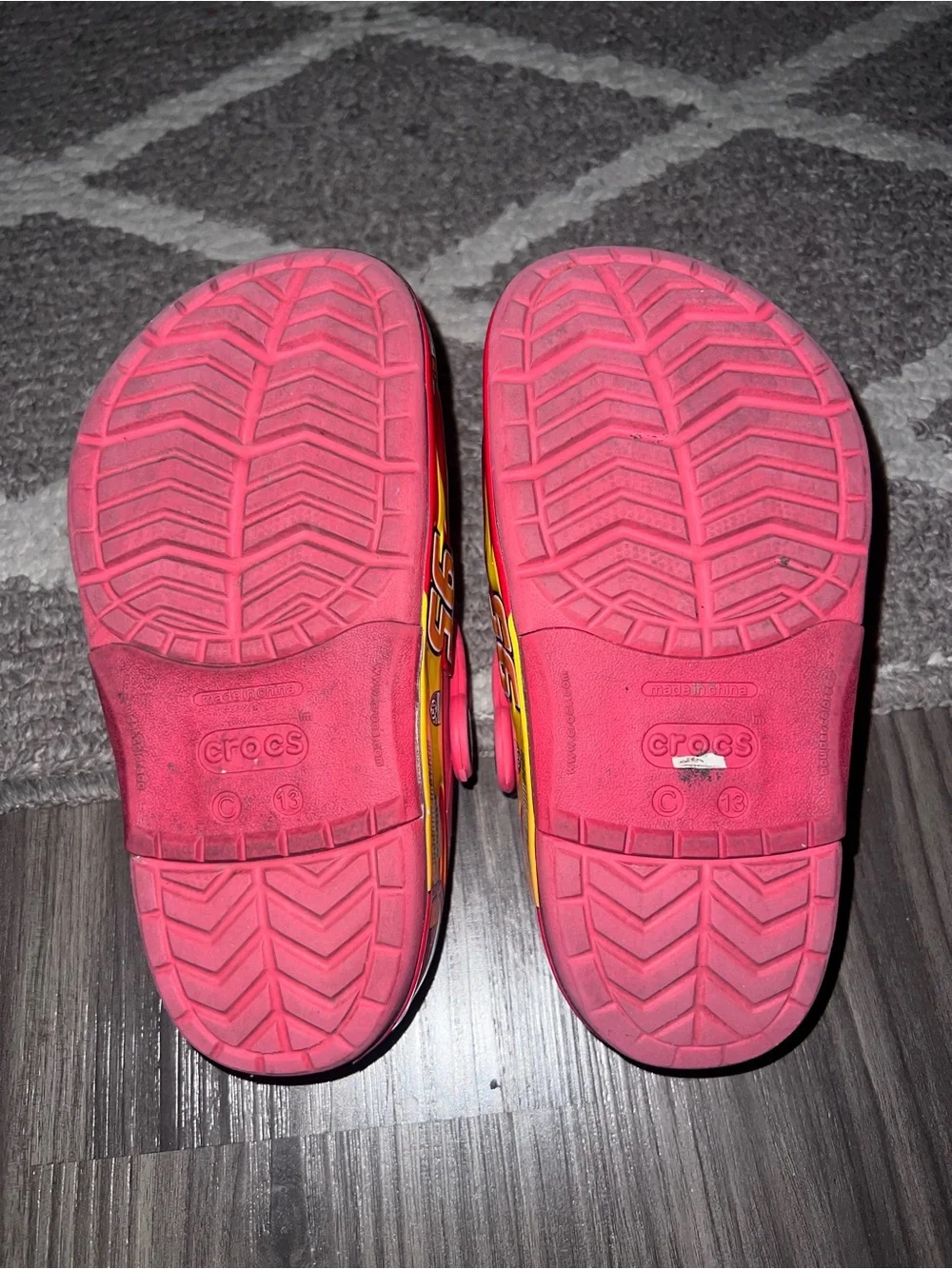 Kids' Red Slip-On Cars Crocs-Style Clog